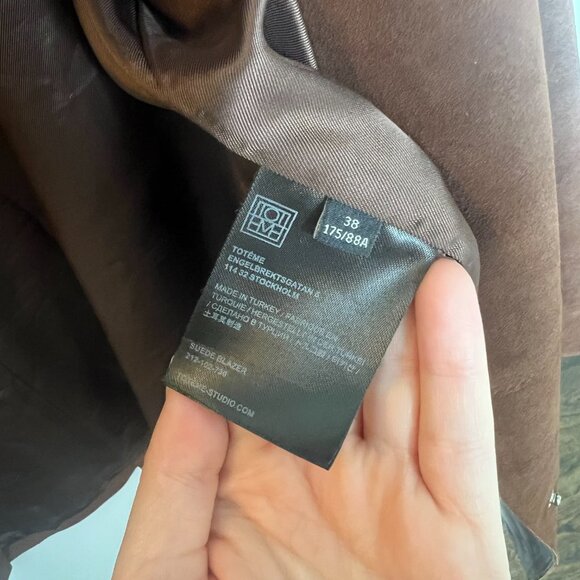 Toteme Brown suede double breasted jacket - Picture 5 of 7